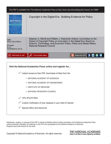 Copyright in the Digital Era Building Evidence for Policy