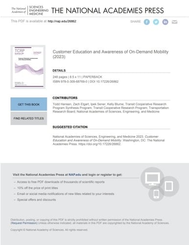 Customer Education and Awareness of On-Demand Mobility