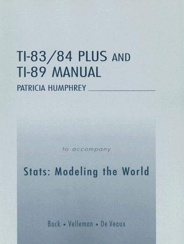 Stats: Modeling the World TI-83/84 Plus and TI-89 Manual