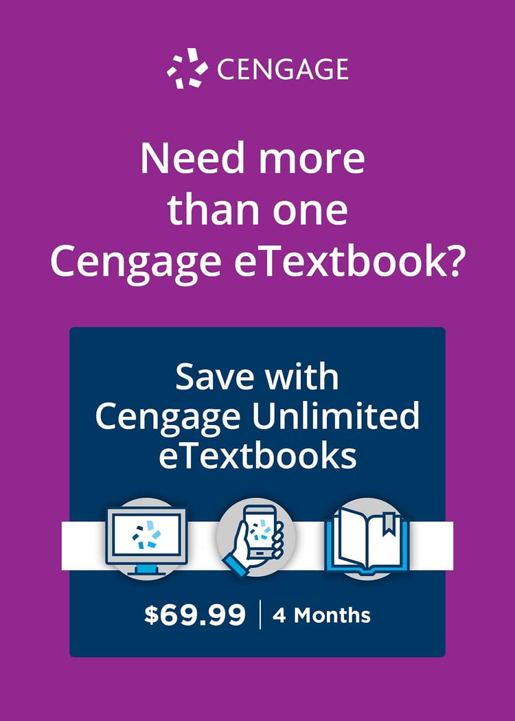 Cengage Unlimited eTextbook, 1 term (4 months) Instant Access