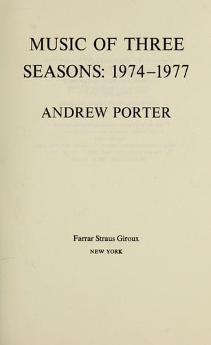 Music of Three Seasons 1974-1977