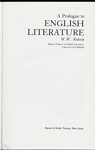 A Prologue to English Literature