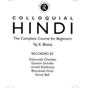 Colloquial Hindi A Complete Language Course