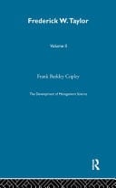 Development of Management Science Frederick W Taylor Vol2