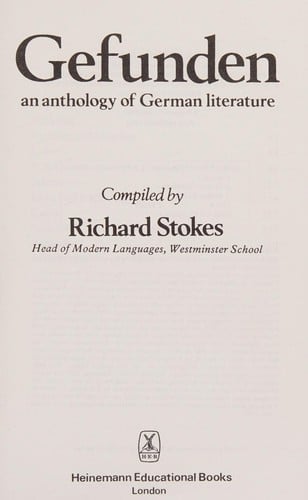 Gefunden: An Anthology of German Literature