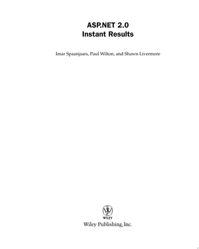 ASP.NET 2.0 Instant Results