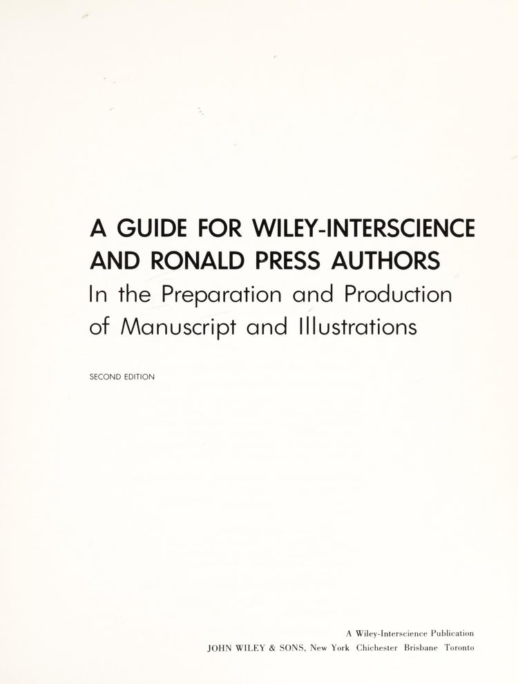 Wiley Interscience Author's Guide