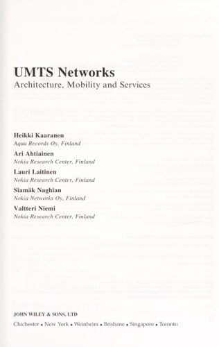 UMTS Networks: Architecture, Mobility and Services
