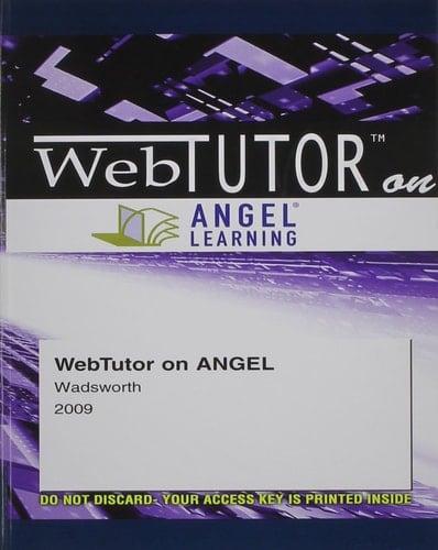 WebTutor? on Angel 1-Semester Printed Access Card for Arts and Science