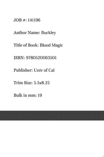 Blood Magic The Anthropology of Menstruation