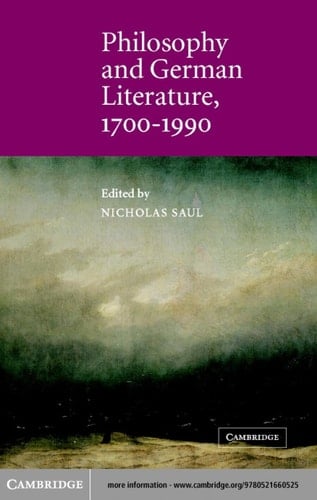 Philosophy and German Literature, 1700-1990