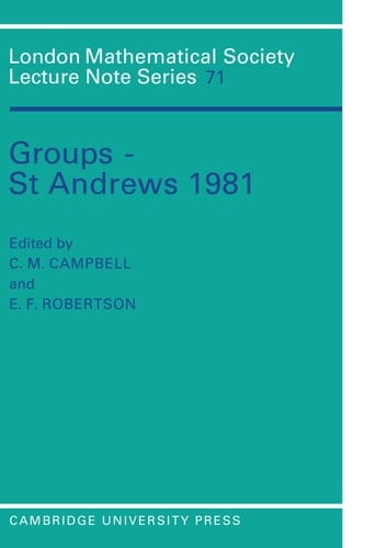 Groups--St. Andrews 1981