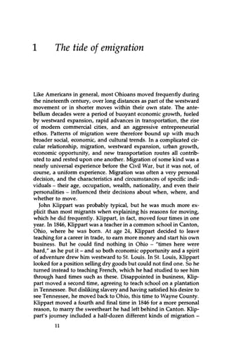 The Politics of Community Migration and Politics in Antebellum Ohio