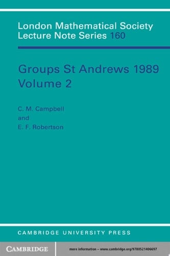 Groups St Andrews 1989: Volume 2