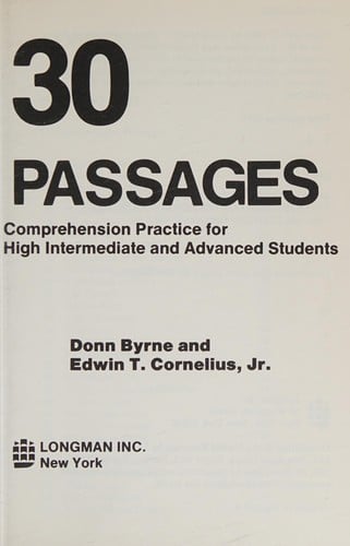 30 Passages: Comprehension Practice for High Intermediate and Advanced Students