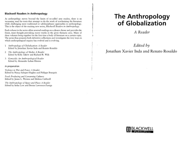 The Anthropology of Globalization: A Reader (Wiley Blackwell Readers in Anthropology)
