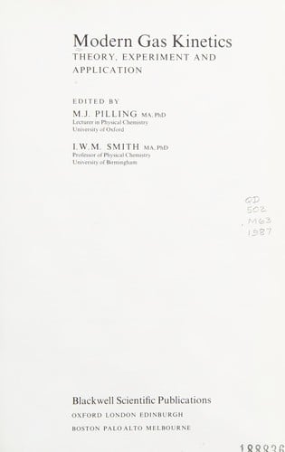 Modern Gas Kinetics: Theory, Experiment and Application