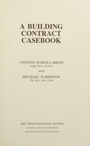A Building Contract Casebook