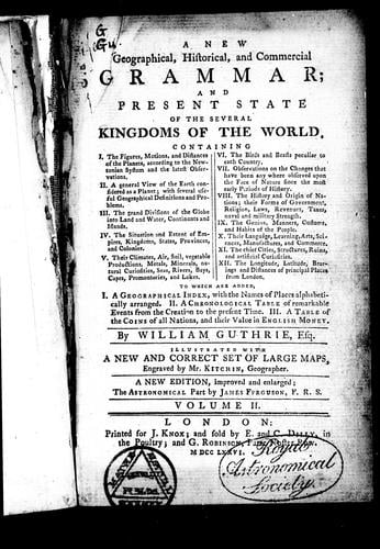 A New Geographical, Historical And Commercial Grammar