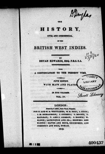 The history, civil and commercial of the British West Indies