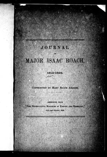 Journal of Major Isaac Roach 1812-1824