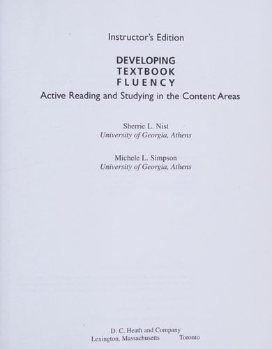 Developing Textbook Fluency