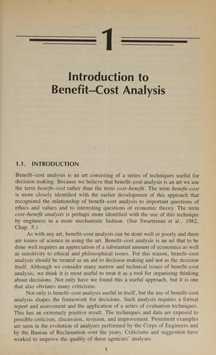 Benefit-Cost Analysis in Theory and Practice (The Harpercollins Series in Economics)