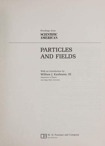 Particles and Fields: Readings from Scientific American