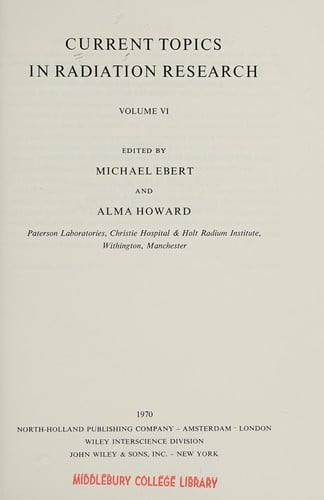 Current Topics in Radiation Research