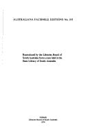 The history and topography of Glen Osmond, with map and illustrations (Australiana facsimile editions, no. 193)
