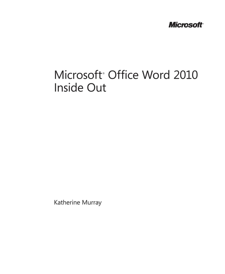 Microsoft Office Word 2010 Inside Out