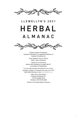 Llewellyn's 2021 Herbal Almanac A Practical Guide to Growing, Cooking & Crafting