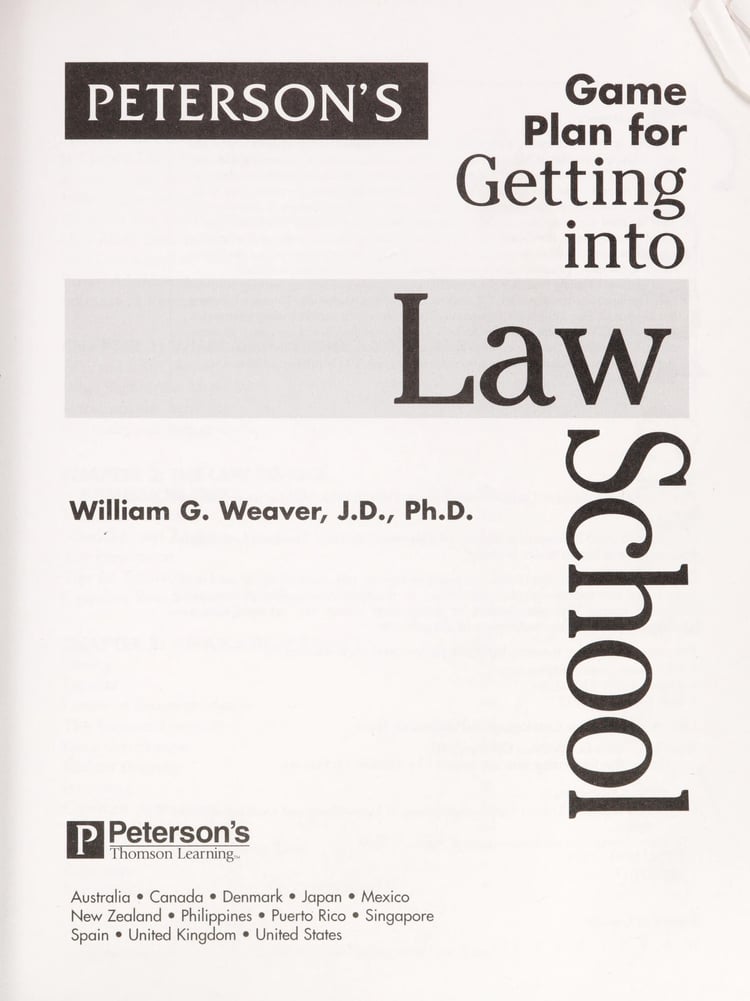 Peterson's Game Plan for Getting Into Law School