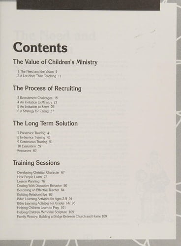 Staffing Your Children's Ministry