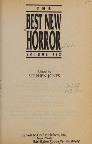 The Best New Horror (Mammoth Book of Best New Horror)