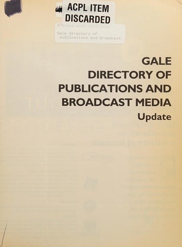 Gale Directory of Publications& Broadcast Media 131 Sup