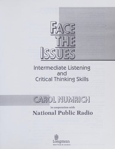 Face the Issues: Intermediate Listening and Critical Thinking Skills