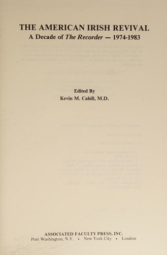 American Irish Revival: A Decade of the Recorder, 1974-1983