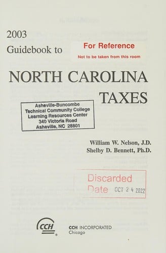 Guidebook to North Carolina Taxes 2003