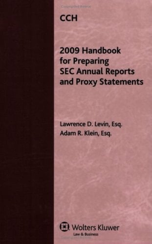 2009 Handbook for Preparing Sec Annual Reports and Proxy Statements