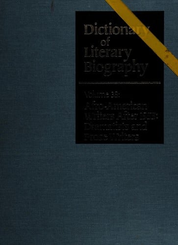 Afro-American Writers After 1955: Dramatists and Prose Writers (Dictionary of Literary Biography)