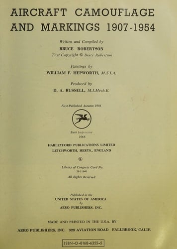 Aircraft Camouflage and Markings, 1907-1954