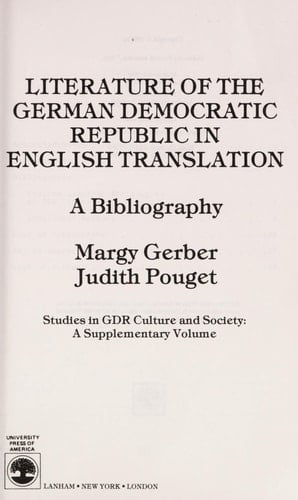 Lit of German Dem Republic CB