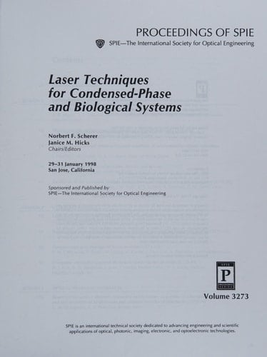 Laser Techniques for Condensed-Phase and Biological Systems