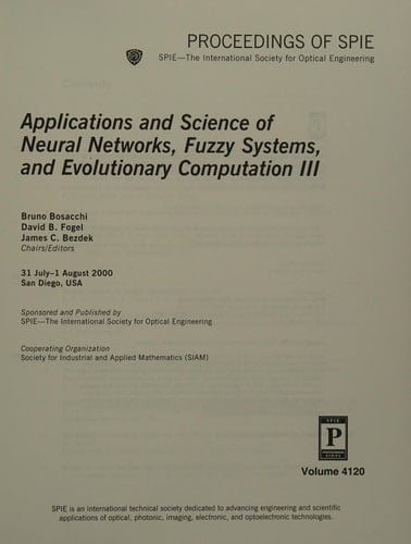 Applications and Science of Neural Networks, Fuzzy Systems, and Evolutionary Computation III (Proceedings of Spie)
