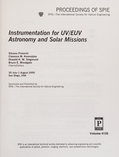 Instrumentation for Uv/ Euv Astronomy and Solar Missions (Proceedings of Spie)