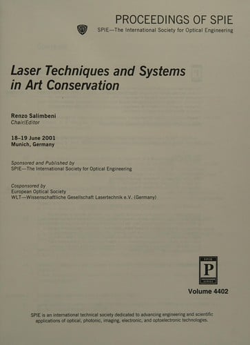 Laser Techniques and Systems in Art Conservation (Proceedings of Spie)