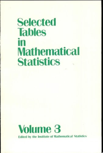 Selected Tables in Mathematical Statistics