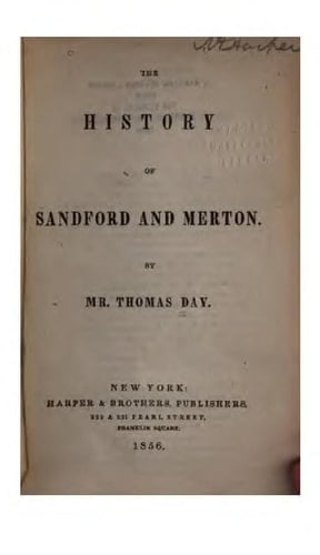 HIST SANFORD & MERTON 3VLS (Classics of children's literature, 1621-1932)