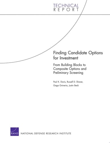 Finding Candidate Options for Investment From Building Blocks to Composite Options and Preliminary Screening